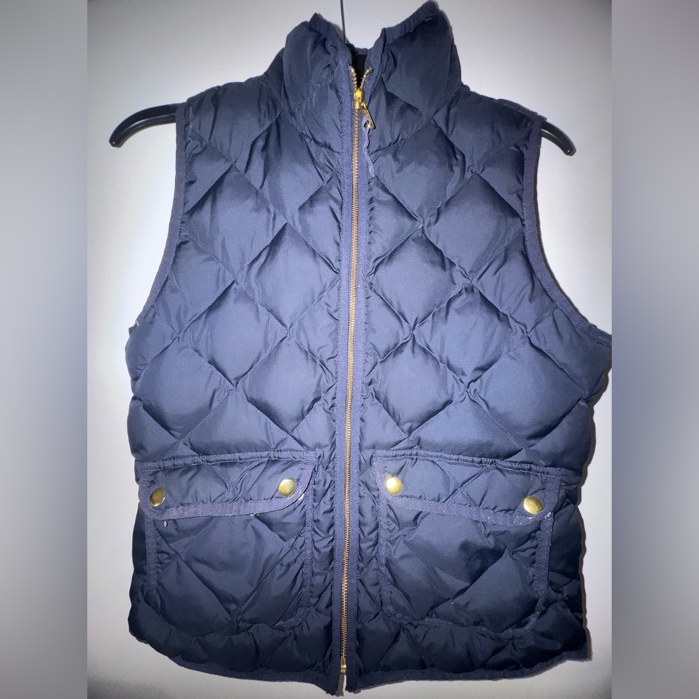 J. Crew Dark Blue Quilted Vest